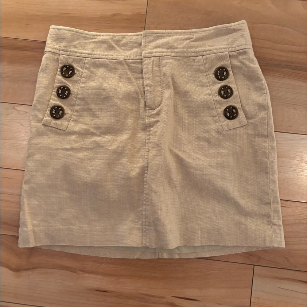Lilly Pulitzer Cream Mini Skirt with Button Details